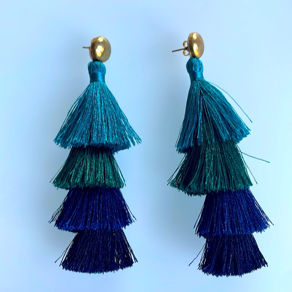 Anthropologie fiesta drop tassel earring